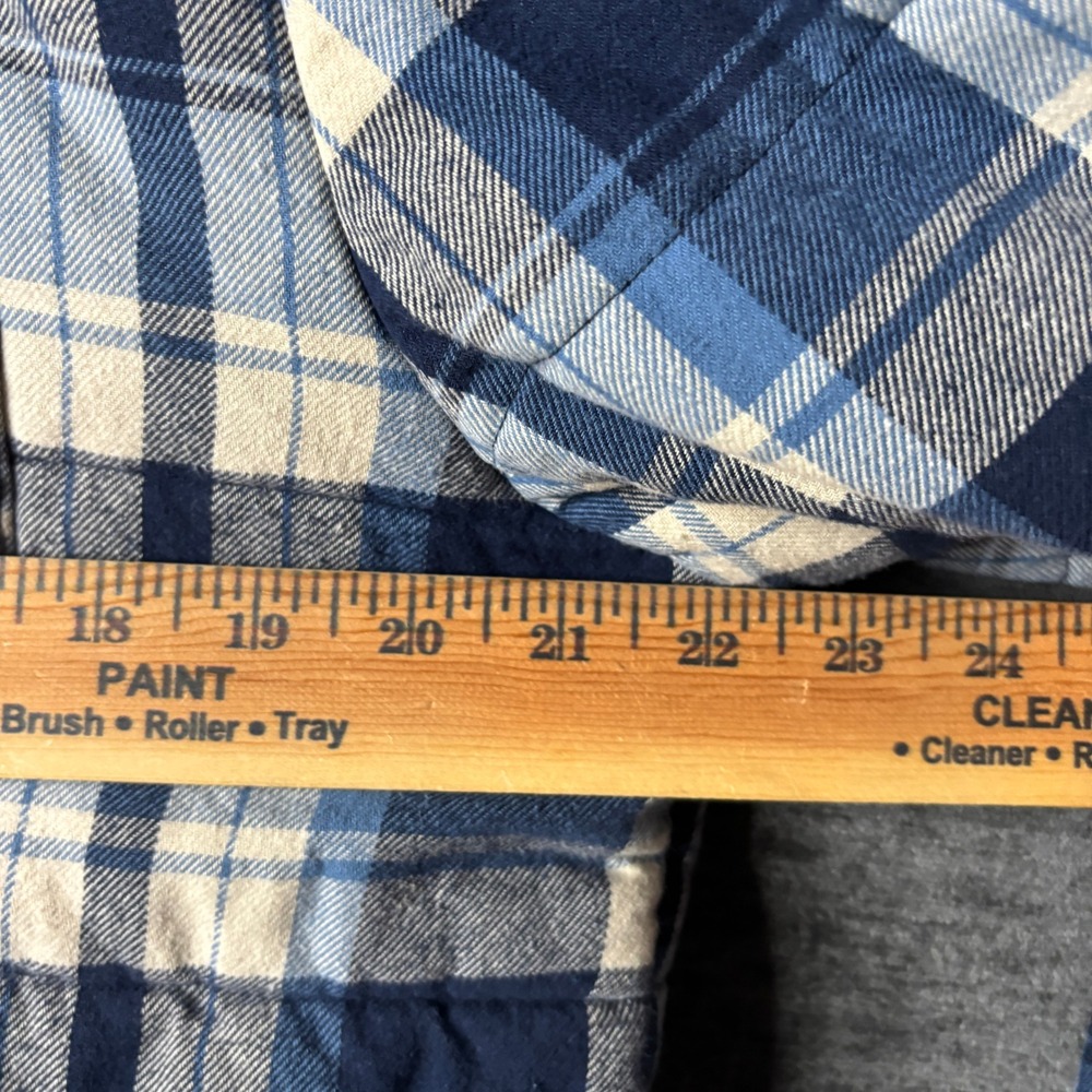 Levis Mens Blue Plaid Quilted Hooded Flannel Shirt Jacket Insulated Size Medium - Picture 11 of 12